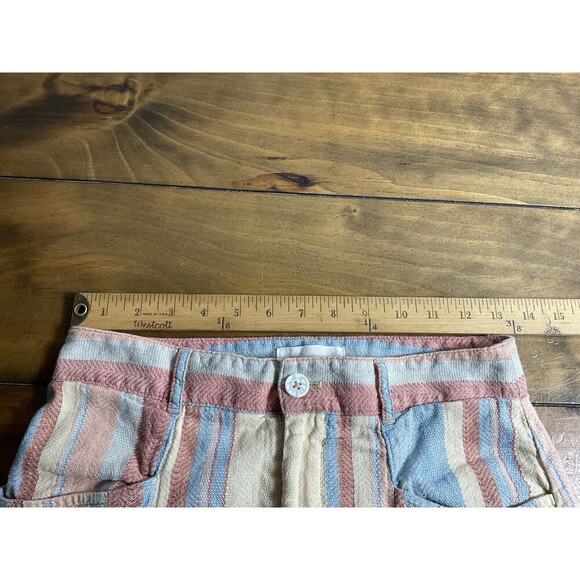 Anthropologie Beachy Wide-Leg Pants Size 2 Linen Blend Striped - Picture 9 of 11